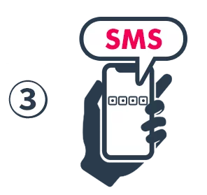 携帯番号・決済金額を入力し送信、SMS認証をします。