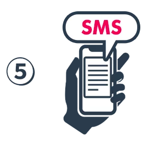 決済を完了するとSMSに振込の案内がとどきます